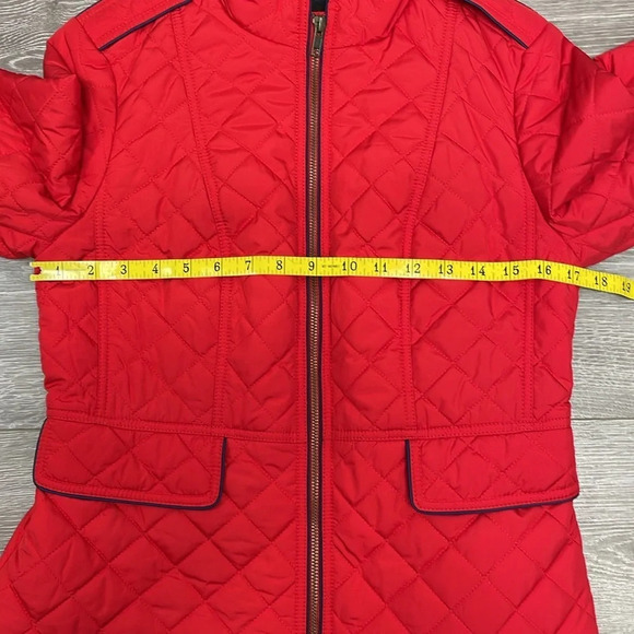 NWOT Talbots Diamond Quilted Jacket Military Inspired Red Navy XS - Picture 6 of 15